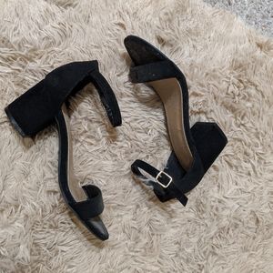 Suede Single Strap Heel
